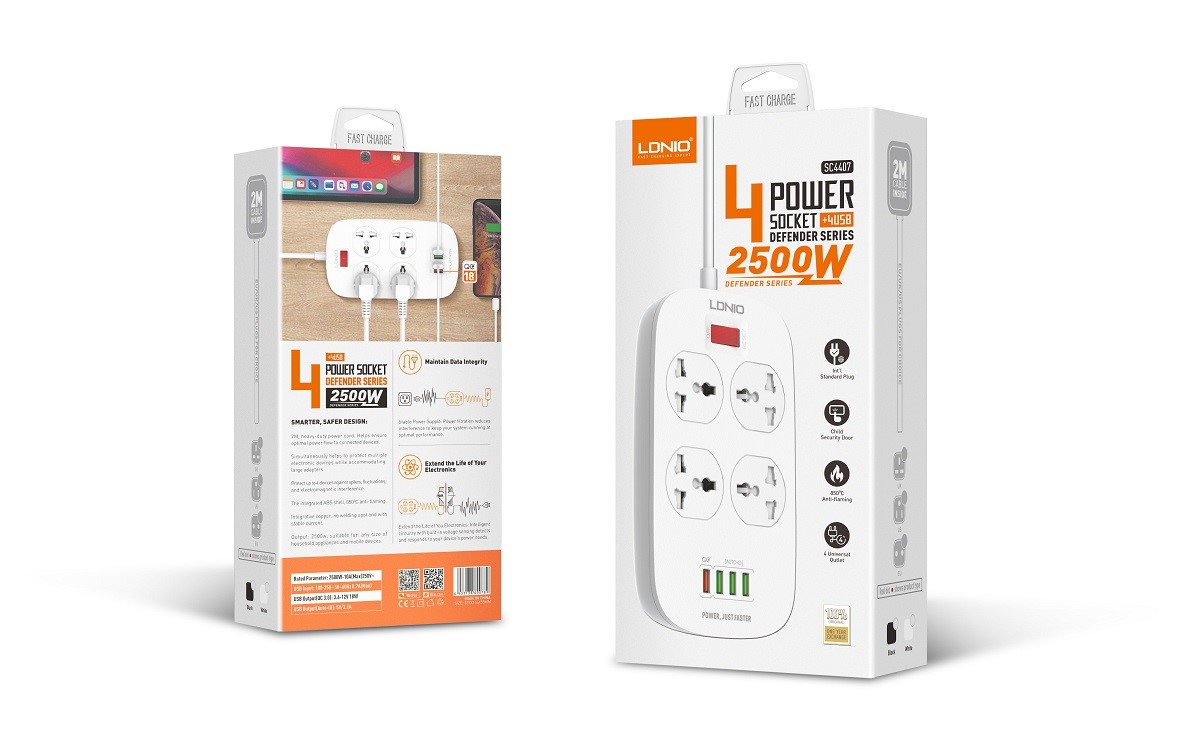 6361ee3656559 LDNIO SC4407C 2500W UNIVERSAL POWER SOCKET - Image 1