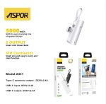 ASPOR A331 5000MAH LIGHTNING EMERGENCY POWER BANK - Image 5