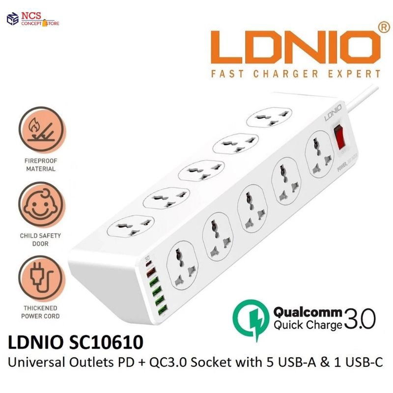 my-11134207-7r98o-lkjot2qxo6xy6a LDNIO SC10610 10 OUTLETS 5USB - Image 1